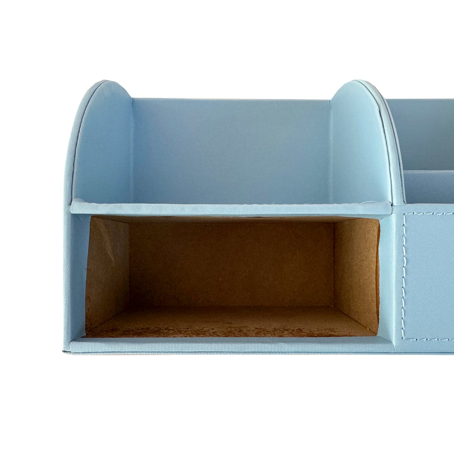 UnionBasic Desk Organizer, Multifunctional Office Leather Desktop Pen Holder Storage Box, Blue