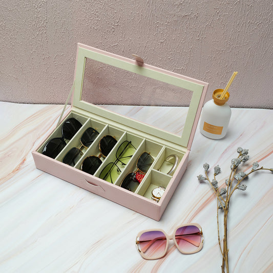UnionPlus Multiple Sunglasses Organizer Collector, 5 Slots for Sunglasses and 2 Small Slots for Accessories